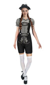 ADULT BLACK CHECKERED BEER GIRL SHORTS COSTUME-Party Land Online